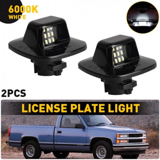 2pcs LED License Tag Plate Light Assembly For 1992-1999 GMC Suburban K1500 K2500