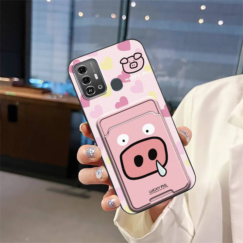 Anti-knock Cute Phone Case For ZTE Blade A53 Pro Full Wrap Card Sleeve Soft Case Durable Dirt-resistant Cartoon Cover