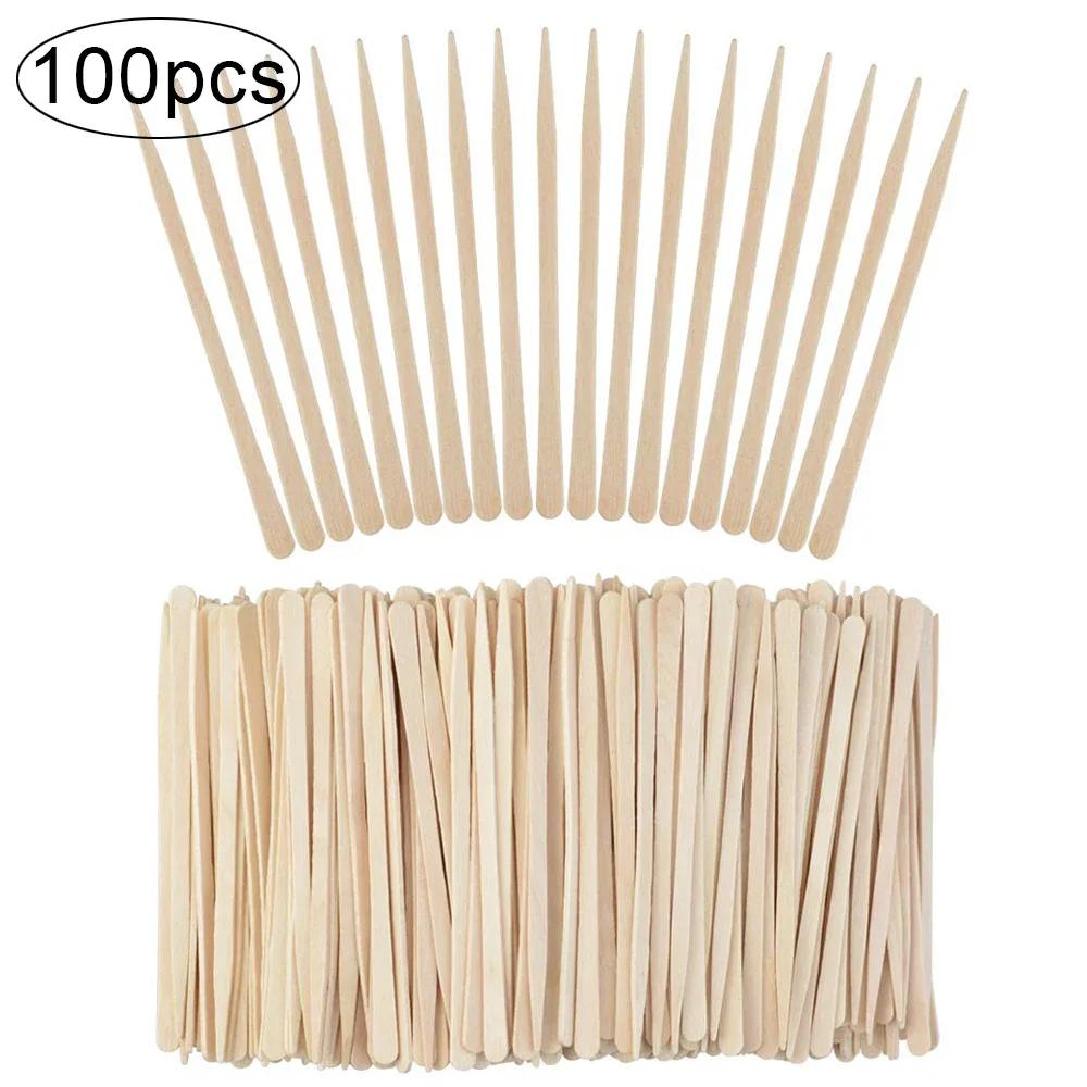100PCS Woman Wooden Hair Removal Stick Disposable Depilation Spatula Wax Sticks Wood Face Eyebrows Waxing Spatula Beauty Tool