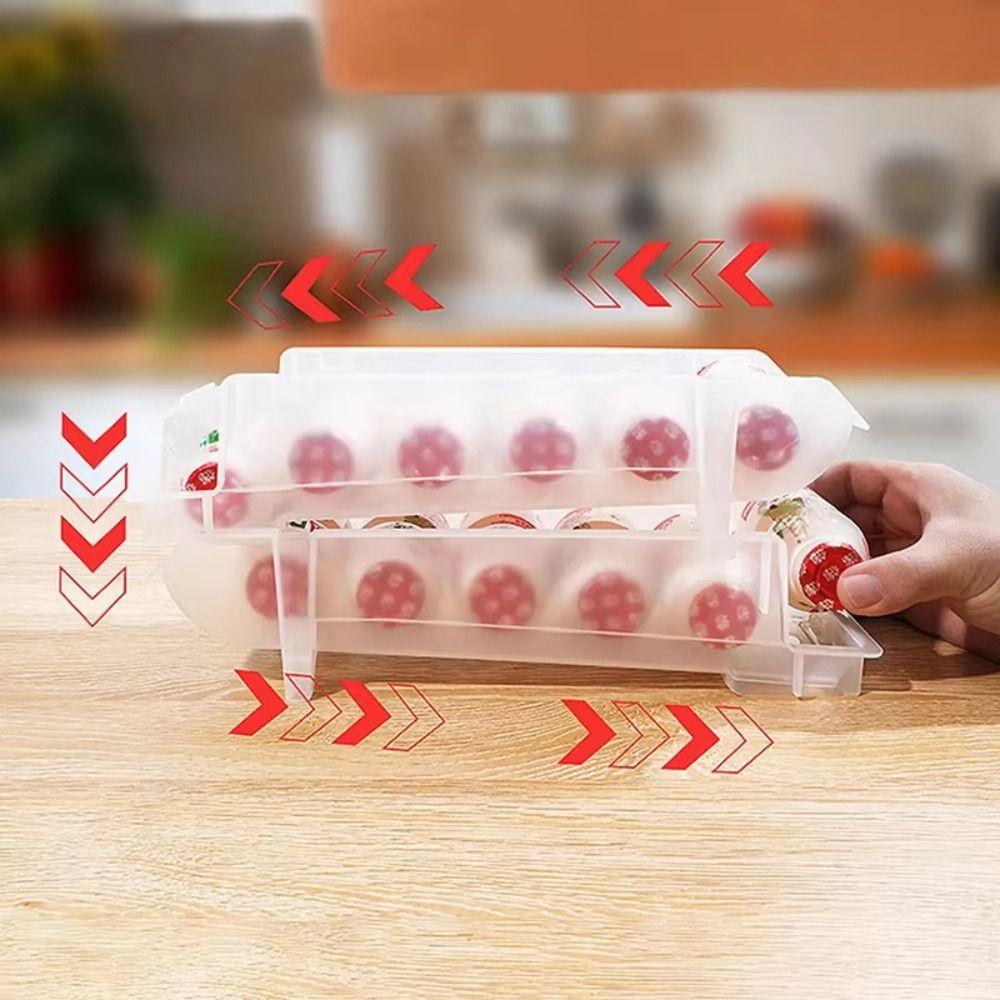 Stackable Beverage Dispenser Rolling Refrigerator Storage Box New Refrigerator Drink Holder