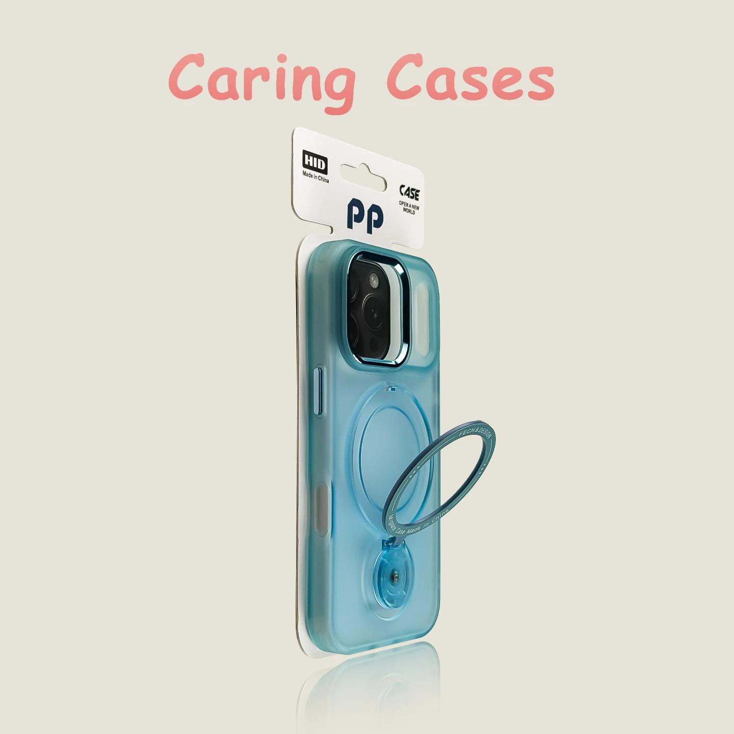 

For iPhone 17 Pro Max Case Translucent Pink Matte Skin-Feel Rotating Ring Stand Trendy Premium with iPhone 16 15 14 13 12 11 iPhone 12