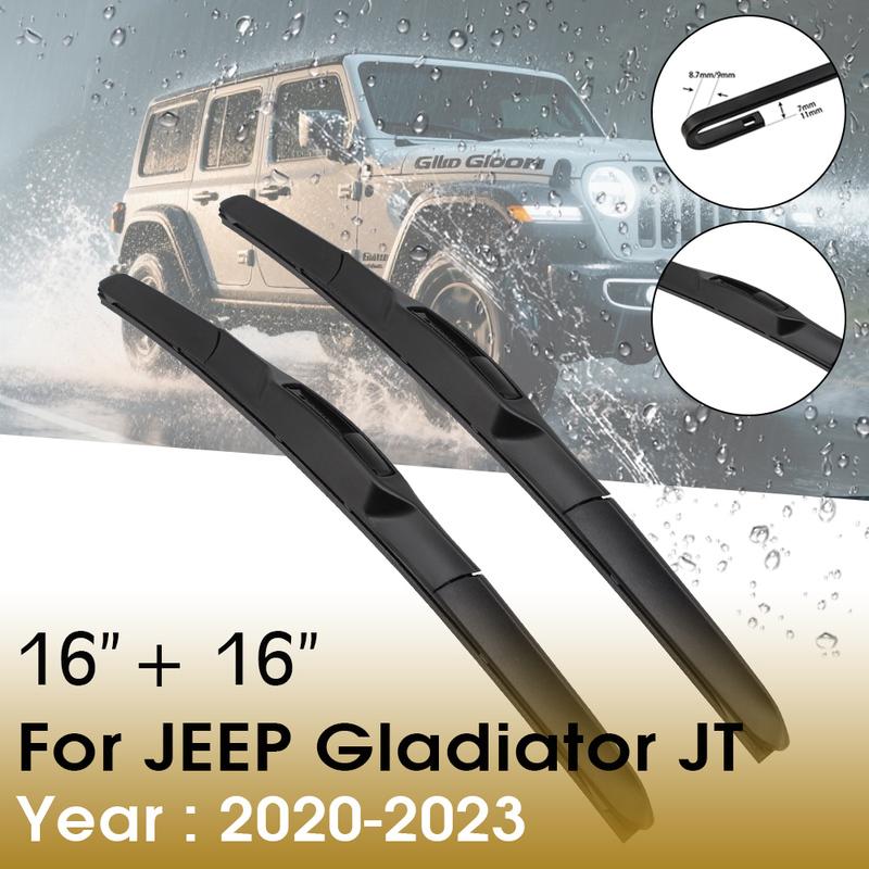 BROSHOO Car Wiper Blade Natural Rubber 16"+16" - For JEEP Gladiator JT Front Windshield Windscreen Cars Accessories