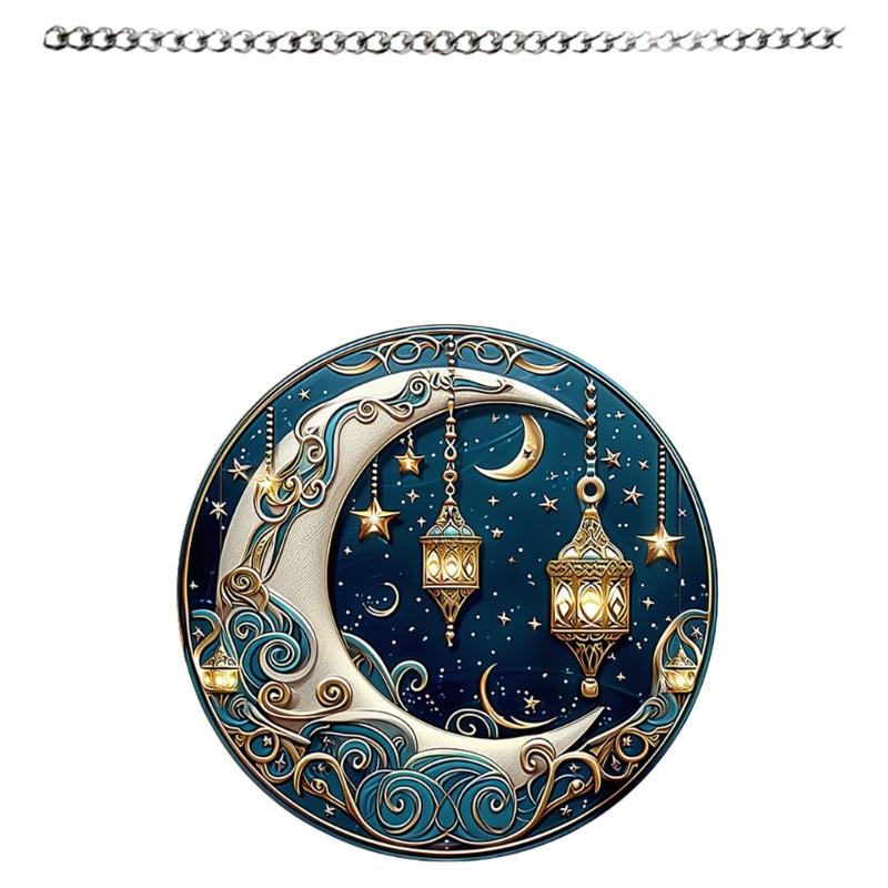 Hanging Decoration Retro Acrylics Hanging Ornaments Middle Eastern Moon Festival Supplies for Indoor and Outdoor Use