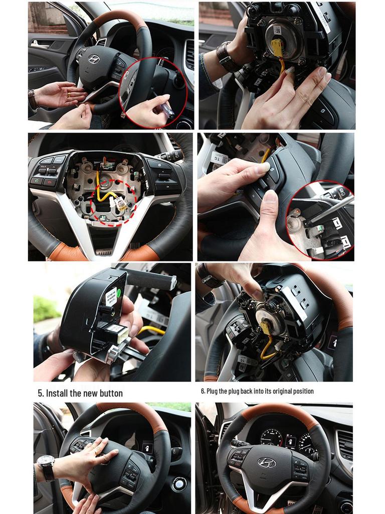 Modern 15/18 Tucson Steering Wheel Multi-Function Buttons: Bluetooth, Phone, Volume, Cruise Control