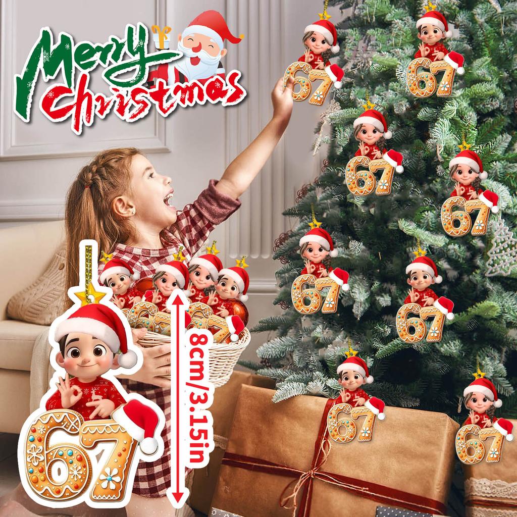 2D Christmas Decoration Pendant Christmas Tree Tag Theme Party Crafts Ornament