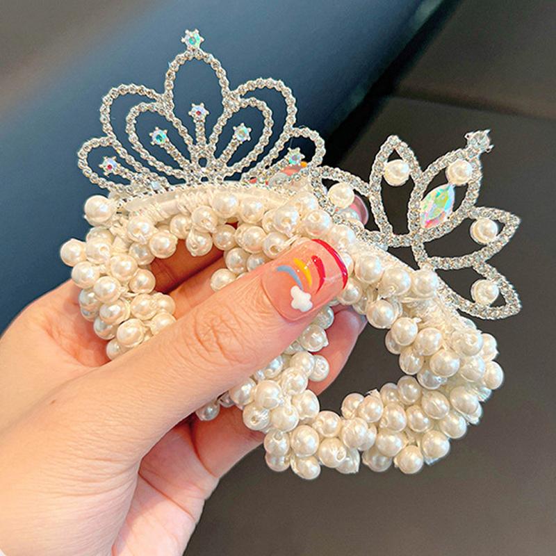 Holčička Roztomilá gumička Korunka čelenka Pearl Head Lanko Květina Lanko do vlasů Princezna Prsten do vlasů Novinka