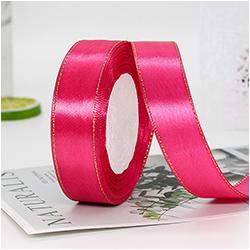 Gift Satin Ribbons Wholesaler 1inch 100% Polyester Christmas Ribbon Gold Wired Edged Satin Ribbon Roll Accept Print Logo