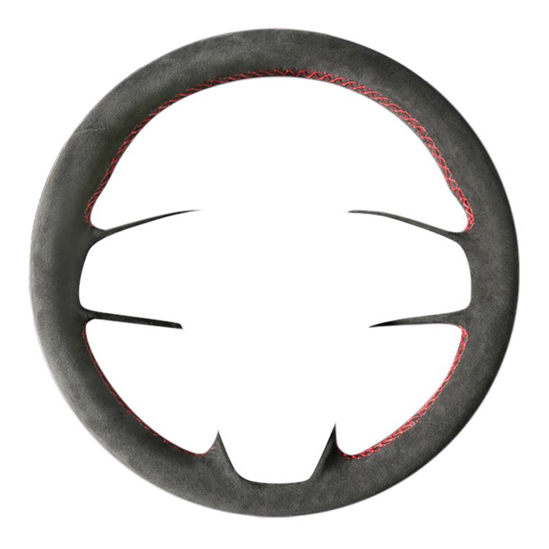 For Renault Laguna 3 Latitude Renault Samsung SM5 SM7 2009-2018 Hand-stitched Black  Leather Car Steering Wheel Cover