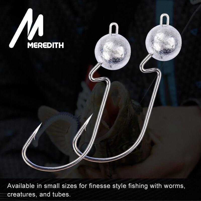 MEREDITH 10pcs/Lot Exposed Jig Head 3.5g 5g 7g 10g 14g Head Hook Jig Baits Fishing Hooks Jigging Fishing Accessories