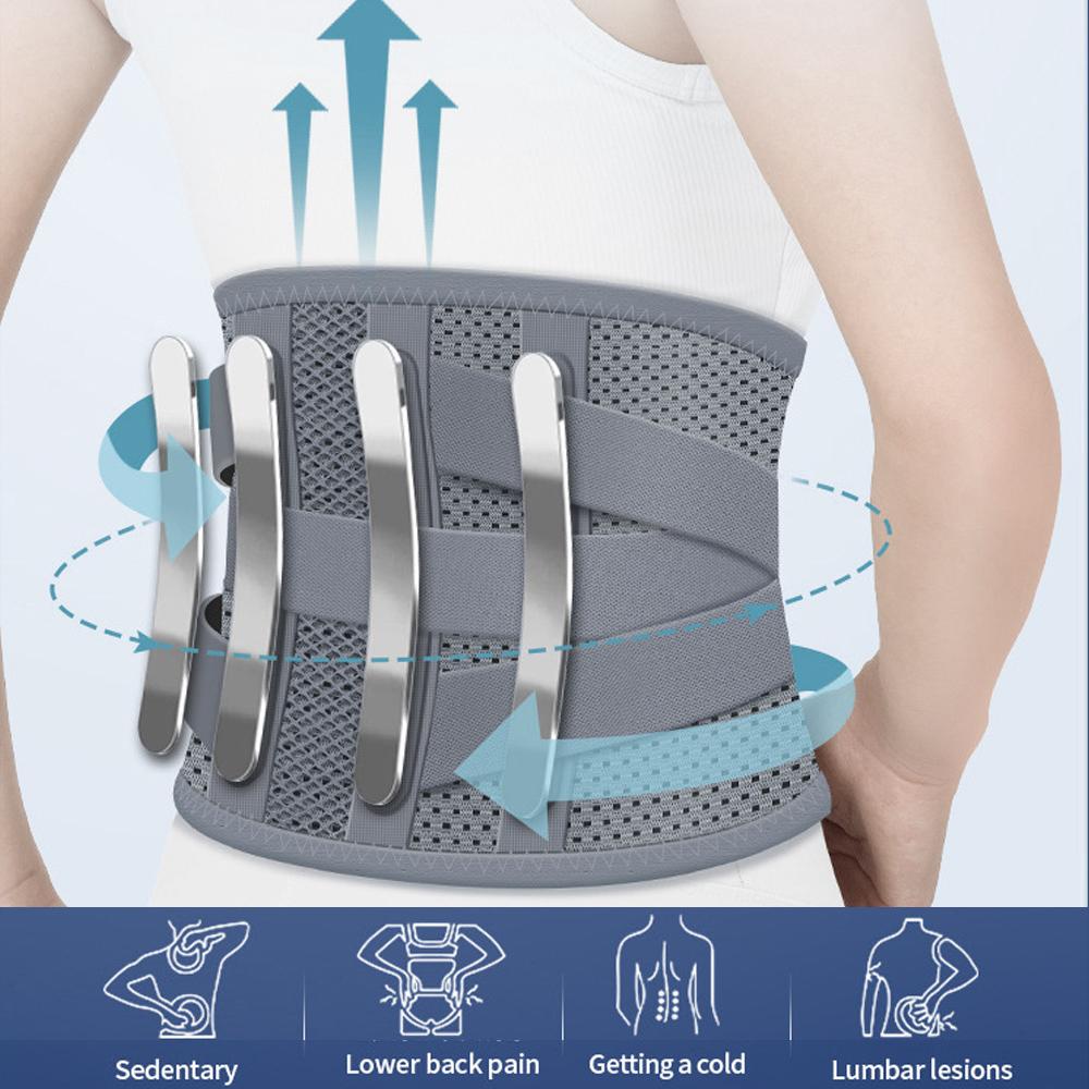 Back Brace For Lower Back Pain Women And Men – Lumbar Support Belt For Sciatica – Adjustable Breathable Work Brace With 4 Stays