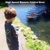 Portable Remote Control Motor Boat, High Speed Remote Control Boat Great Gift for Kids Boys and Girls