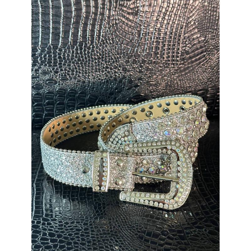 

Mei Spicy girl rhinestone belt - european and american style fashionable and unique accessory for jeans - rhinestone women s belt 122cm long 3.8cm wide