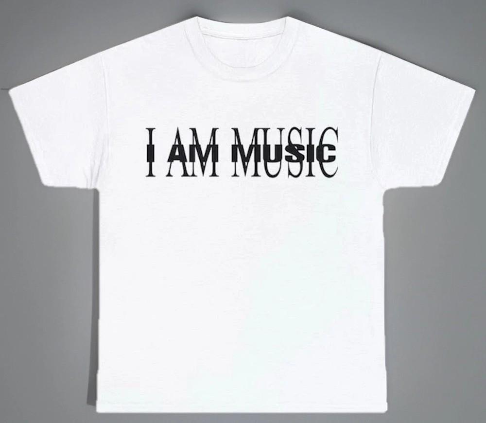 I Am Music Men’s Graphic Black Unisex T-Shirt  Unisex T-Shirt S