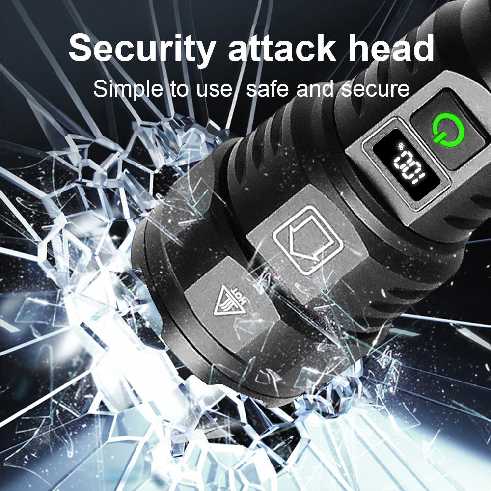 Lampe de poche LED 300W la plus puissante Lampe torche longue portée 5 modes Aventure en plein air Lampe rechargeable USB Lumière de pêche camping