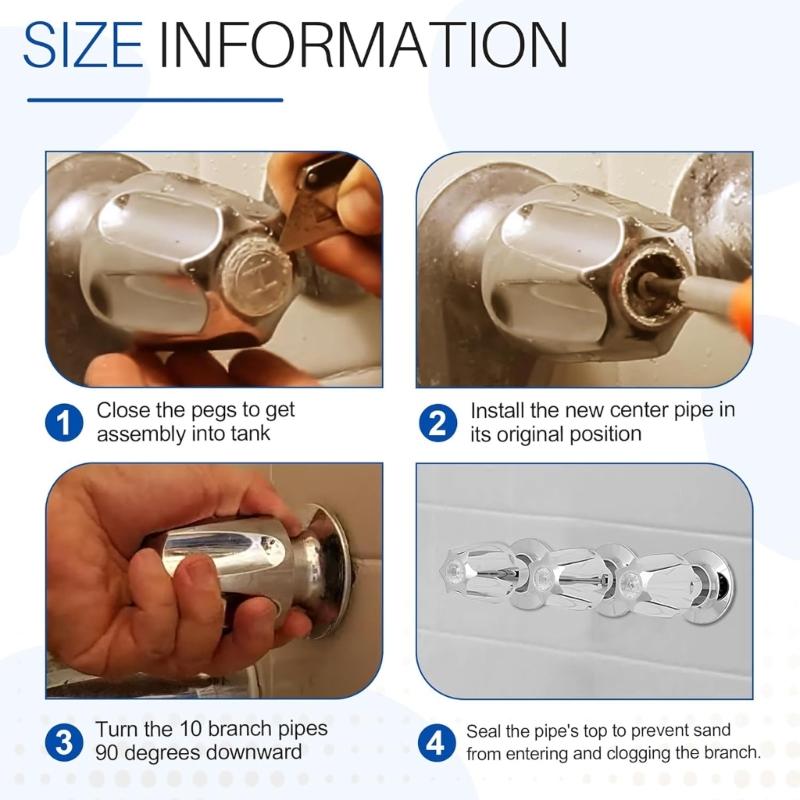 Classical Shower Handle Easy Screwdriver Installation Bathtubs Faucet Diverter Knobs No Tool Shower Handle Replacement