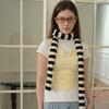 Niche Striped Thin Long Woolen Scarf Female Millennium Hot Girl Style Concave Shape Soft Scarf