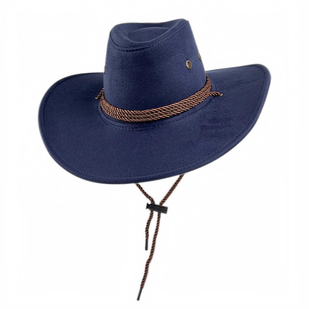 Unisex Western Hat Vintage Fedora with and Wool for Wind
