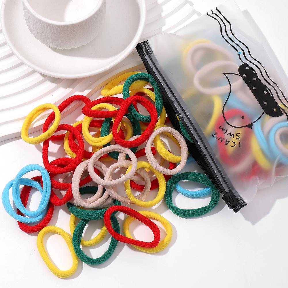 20/50Pcs Women Girls Basic Hair Band 4.5cm Simple Solid Colors Elastic Headband Hair Ropes Ties Hair Accessories Ponytail Holder