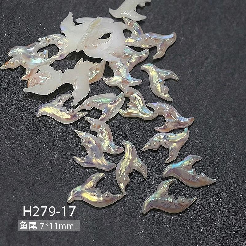 50Pcs Starfish Shell Nail Art Accessories, Conch Resin, DIY Nail Jewelry, Wearable Nail Decorations