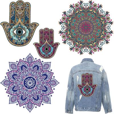 Mandala Ironing Stickers Iron-On Transfers For Clothing Thermoadhesive Patches Diy Patch Flex Fusible Transfer Applique Dress
