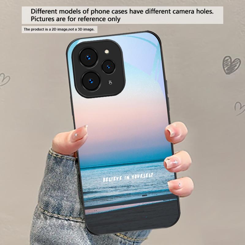 Dark colored seawater For Redmi Note 14 Pro+ 13 Pro 8 9 9S 12S 10 Pro 11 12 13C 14C A3 12 13 K60 Ultra Black Glass Phone Case