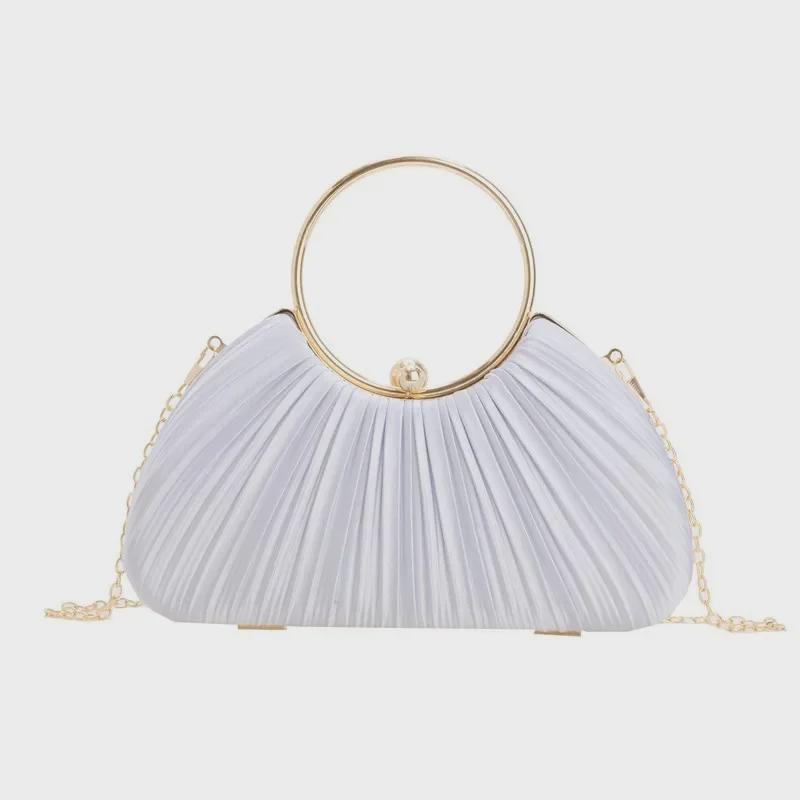 Elegant Pleated Evening Clutch for Women