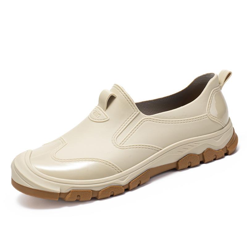 Low-top men's rain shoes flat-soled adult non-slip waterproof shoes shallow mouth lightweight work shoes rubber shoes short overshoes chef shoes