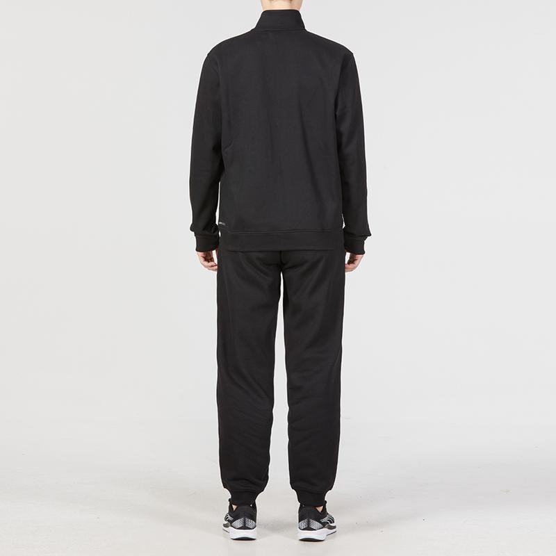 Puma Logo Pattern Zip Collar Jacket And Cuffed Long Sports Pants Set Men Sportswear Black 521967-01
