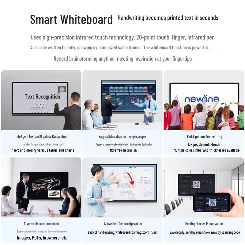 Newline Honghe 55-inch Smart Whiteboard with Mobile Stand (CN Version)