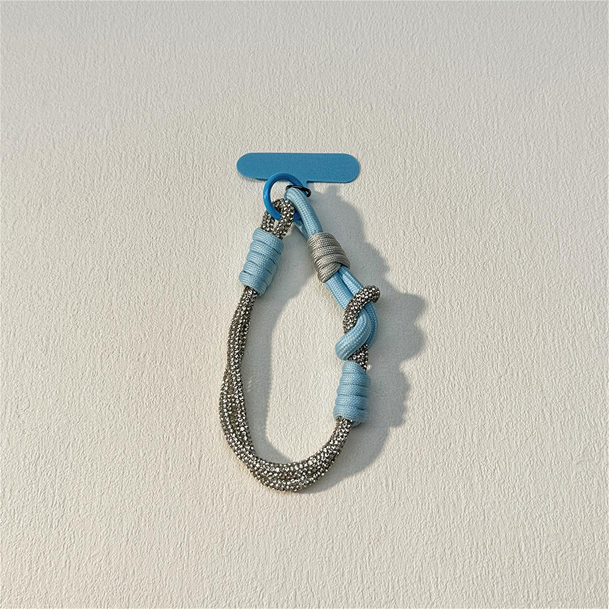 Stylish Rhinestone Braided For Phone Lanyard Strap Hanging Chain Ring Cord With Patch Wrist Strap Phone Holder Detachable Rope