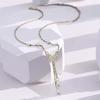 Shiny Pearl Butterfly Necklace Crystal Pendant Collar Chain Necklace Ladies Wedding Party Jewelry Gift