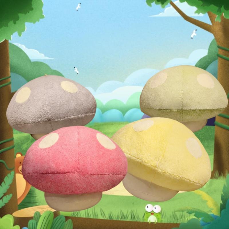 Soft And Cuddly Mushroom Pillow For Home Decor And Kids' Gifts Yellow/grey/pink/green