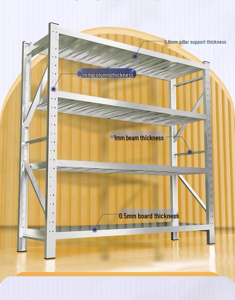 Heavy-Duty 304 Stainless Steel Multi-Layer Storage Shelf for Cold Storage, Basement, or Garage.