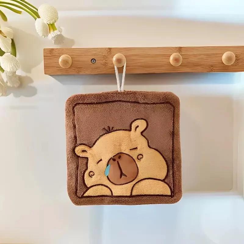 1-20PCS Cute Hanging Capybara Hand Towel Absorbent Lint-free Kitchen Towel Bathroom Hand Towel Children's Wash Handkerchief