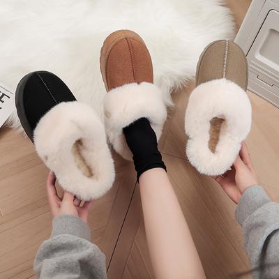 Nouvelles pantoufles d'hiver plateforme muffin tête de sac velours chaud et confortable chaussures en coton pour la maison chaussures en coton