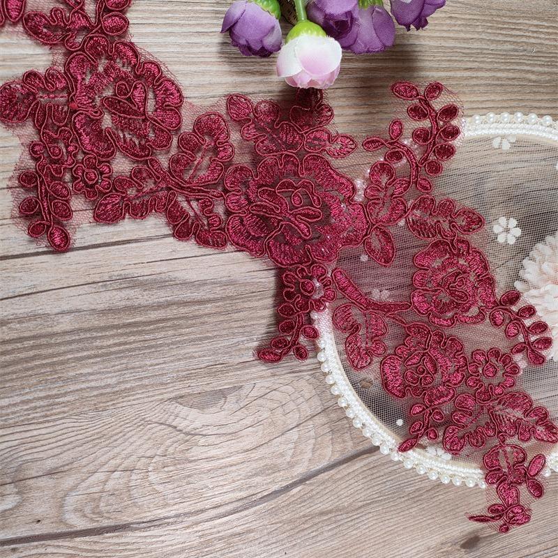 European Embroidery Float Bone Lace To Flower, Handmade Diy Material Wedding Dress Veil Wedding Shoes Lace Accessories White