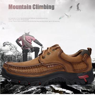 Herren Frühling und Herbst rutschfeste wasserdichte Lederschuhe Herren Outdoor Schnürstiefeletten Wanderstiefel Business Freizeitschuhe 39-48