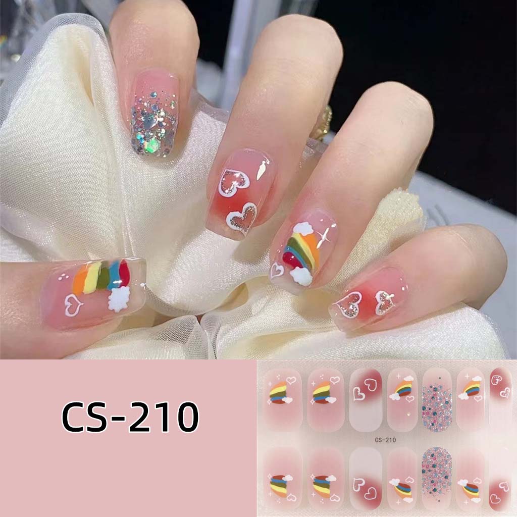 CS Waterproof and No-bake Gel Nail Polish Film All Stick Japanese and Korean Wind Spring and Summer Nail Wrap Paper Nail Wrap Paper