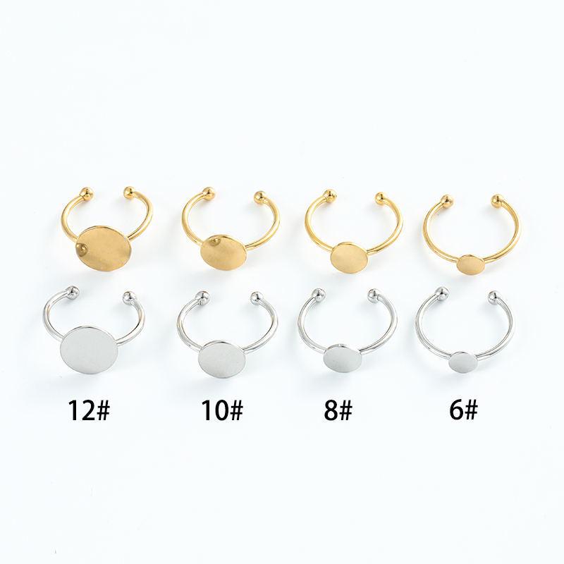 

Adjustable Stainless Steel DIY Gem Ring Holder with Color Retention Steel Size 6-8