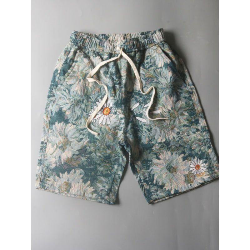 American-Style Embroidered Shorts from Foreign Trade Factory Surplus, Summer Trendy Brand Ins Beach Shorts, Loose Straight Casual Five-Point Pants