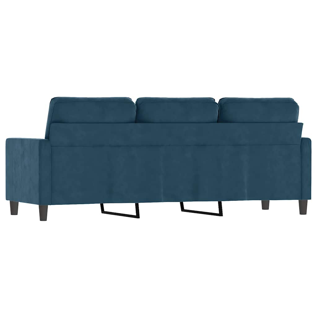 3 Seater Sofa Blue 180 Cm Velvet