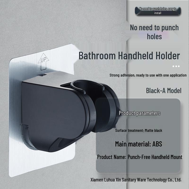 No-Drill Suction Cup Shower Holder: Movable Wall Mount for Bathroom Accessories