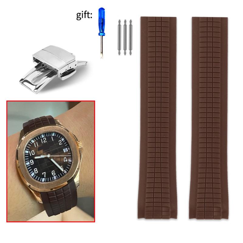21mm Soft Rubber Watch Band Aquanaut For Patek Philippe Silicone 5164A 5167A 5168A Folding Buckle High Quality Watch Strap