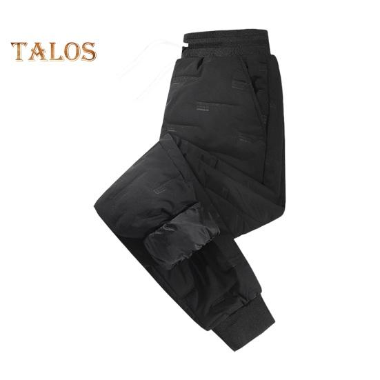 Zimní Pánské Kalhoty Silná Polstrovaná Šňůrka Pružný Pas Pásek Kotníků Hladký povrch Jednobarevné Teplé Sportovní Cestování Pracovní kalhoty