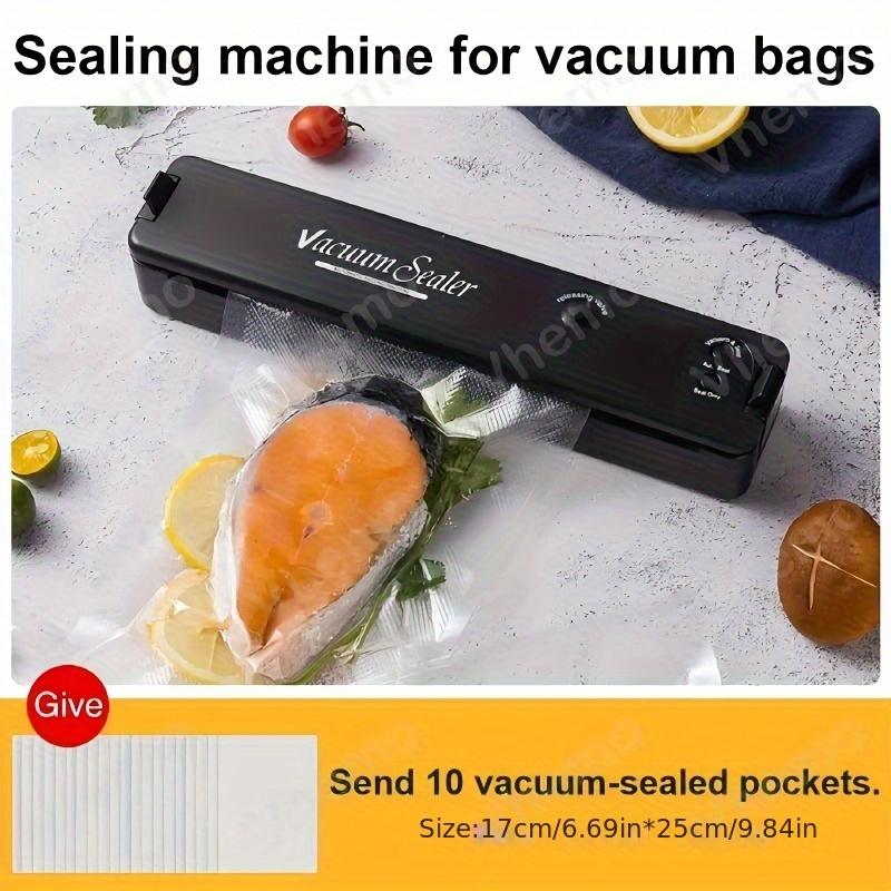 VacuumComes with 10 Vacuum Bags Sealer Household Automatic Vacuum Sealing Machine Plastic Sealing Food Vacuum Packaging Machine Vacuum Sealing Machine