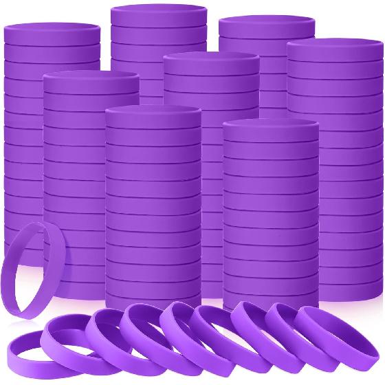 Liliful 50 Pcs Plain Silicone Rubber Bracelets Elastic Rubber Wristbands Blank Colored Bracelet Sports Bands for Stretch Wristband Wrist Bands for