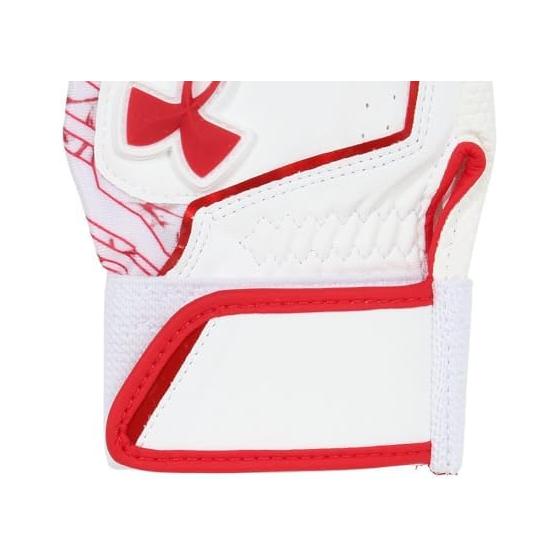 [Under Armor] UA CLEAN UP BATTING GLOVES 6001317(101) White Red M