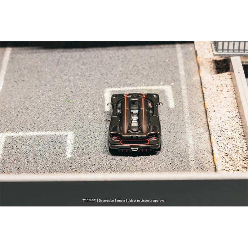 In Stock TW 1:64 Koenigsegg Agera RS Black Carbon Fiber Red Accents Diecast Car Model Collection Toys Tarmac Works Red