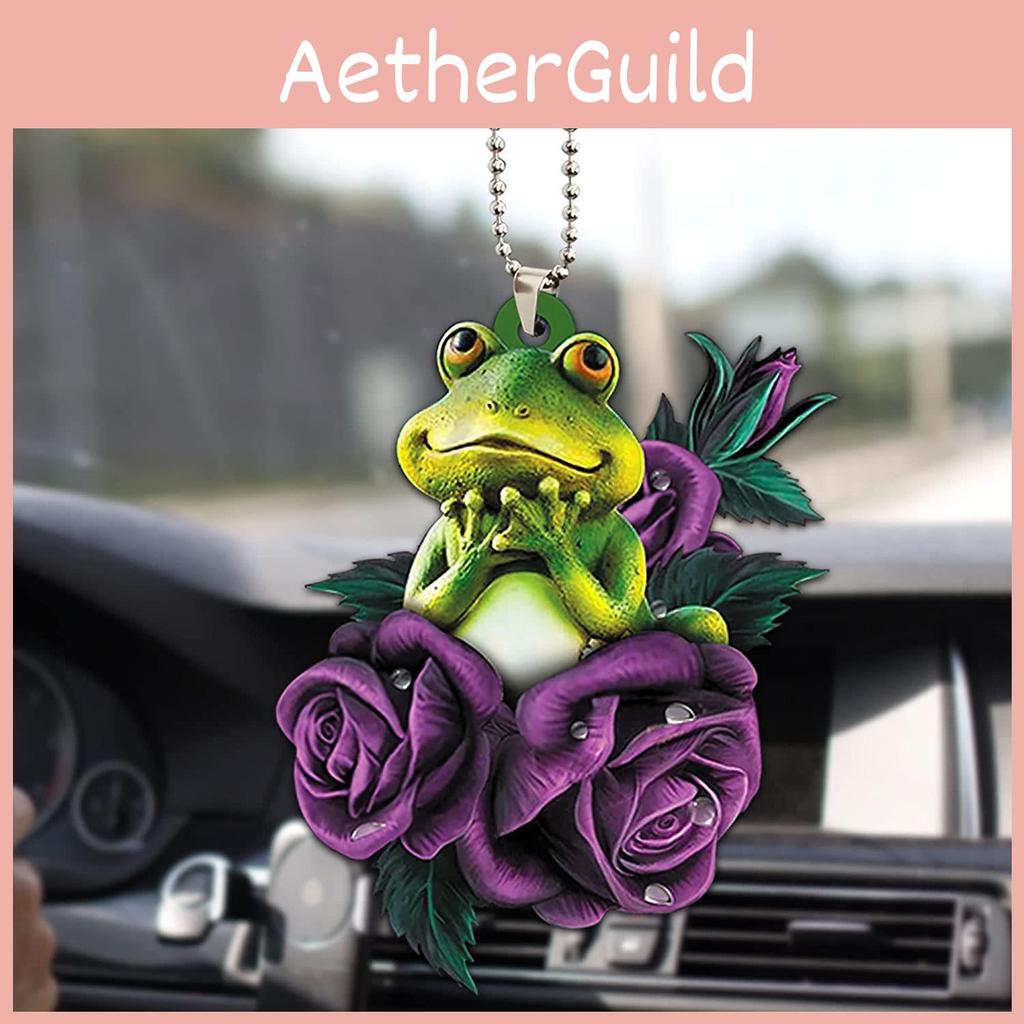 Vibrant Green Frog Car Ornament Cheerful Acrylic Keychain Great For Home Accessories