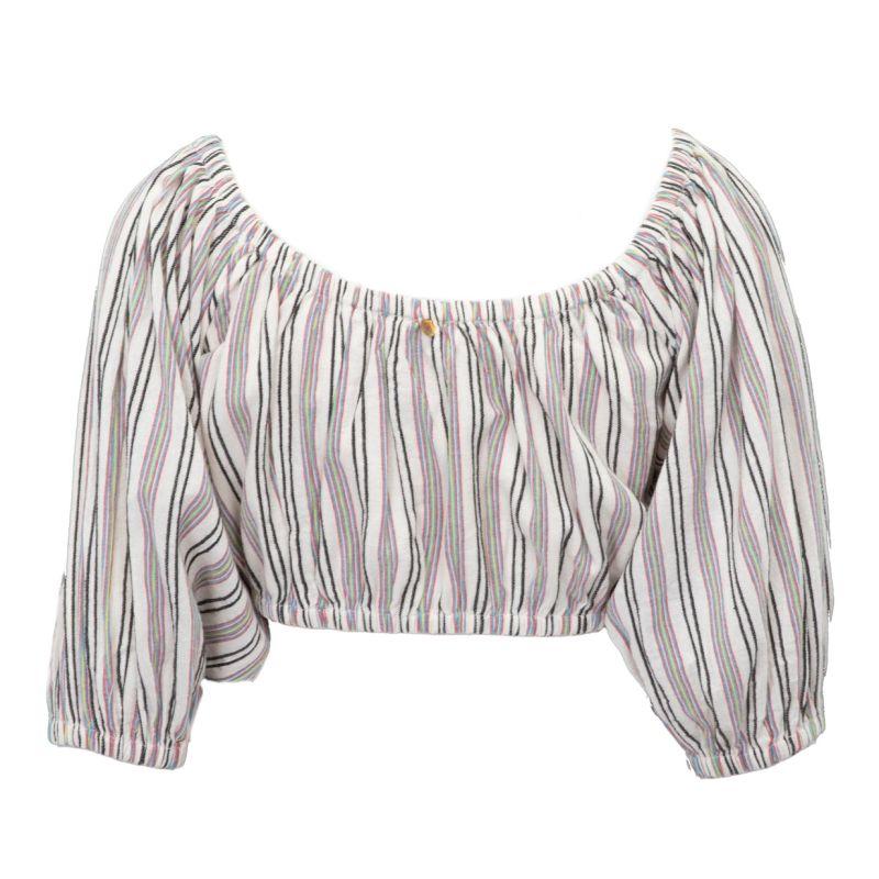 Blouse juliette à rayures épaules dénudées coton Femme ANTIK BATIK